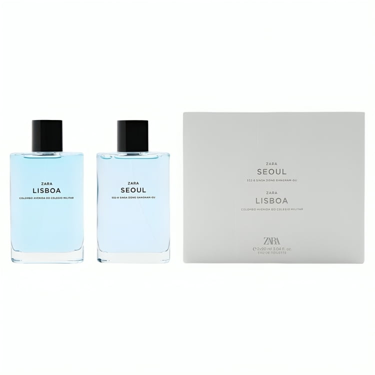 ZARA SEOUL & LISBOA Duo SET 2 x 3.04 oz (90 ml) Fragrance
