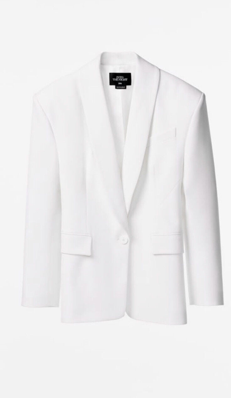WOMAN SHOULDER PAD BLAZER TUXEDO COLLAR DINNER JACKET Small 7705/460