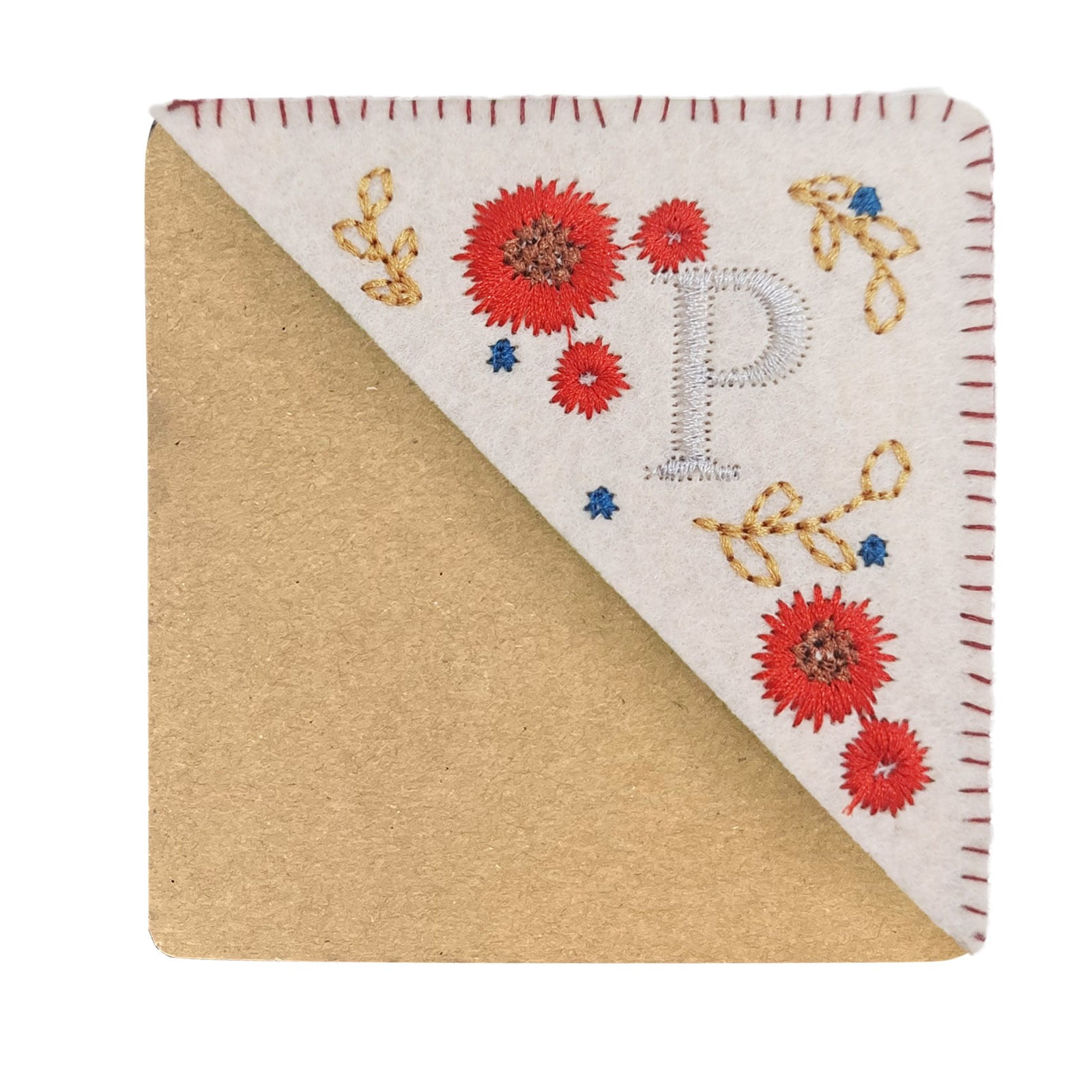 ZAROYEAX 26 Letters Elegant Personalized Hand Embroidered Corner ...