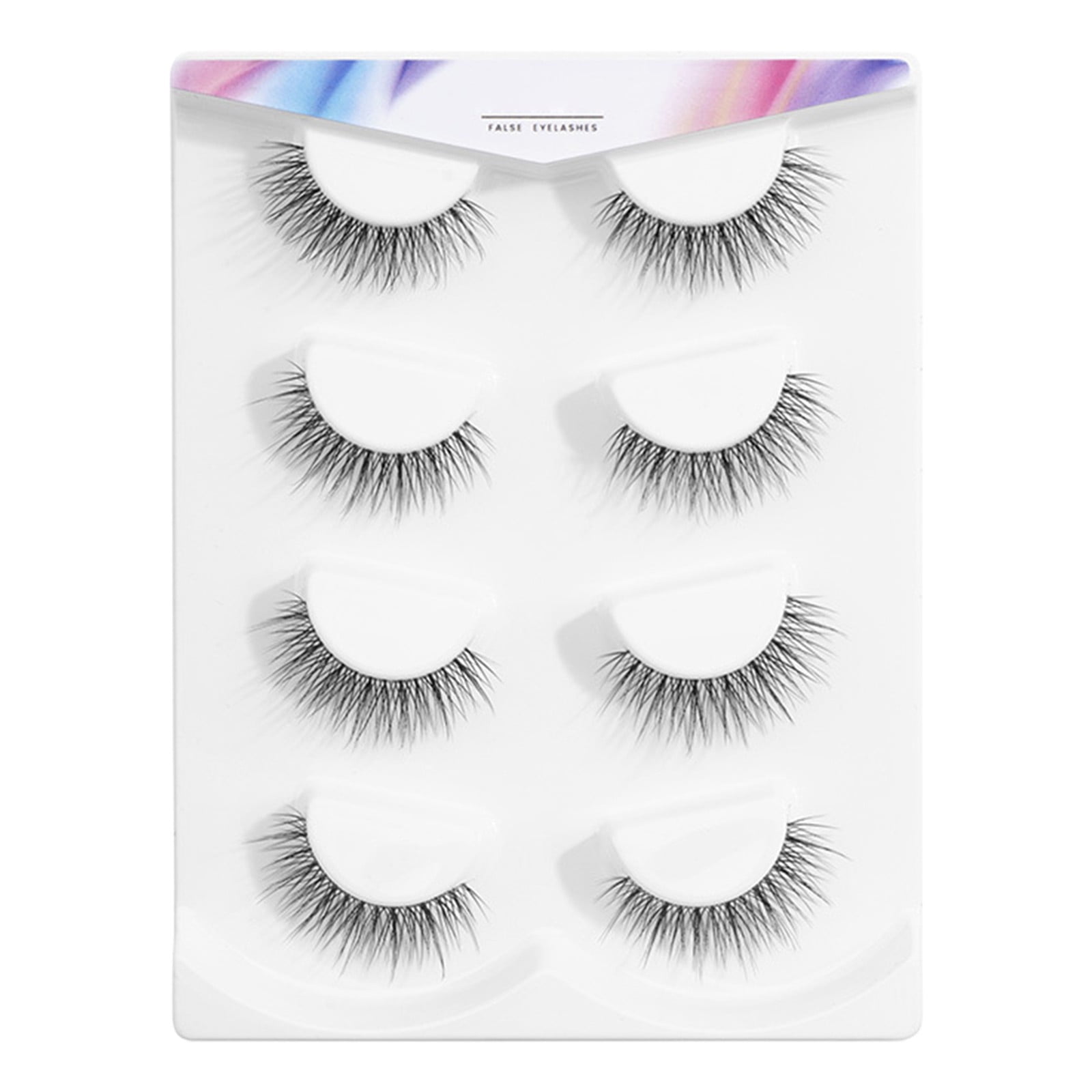 ZAROYEAX 4 Pairs of Natural Transparent Strip Eyelashes 3d Imitation