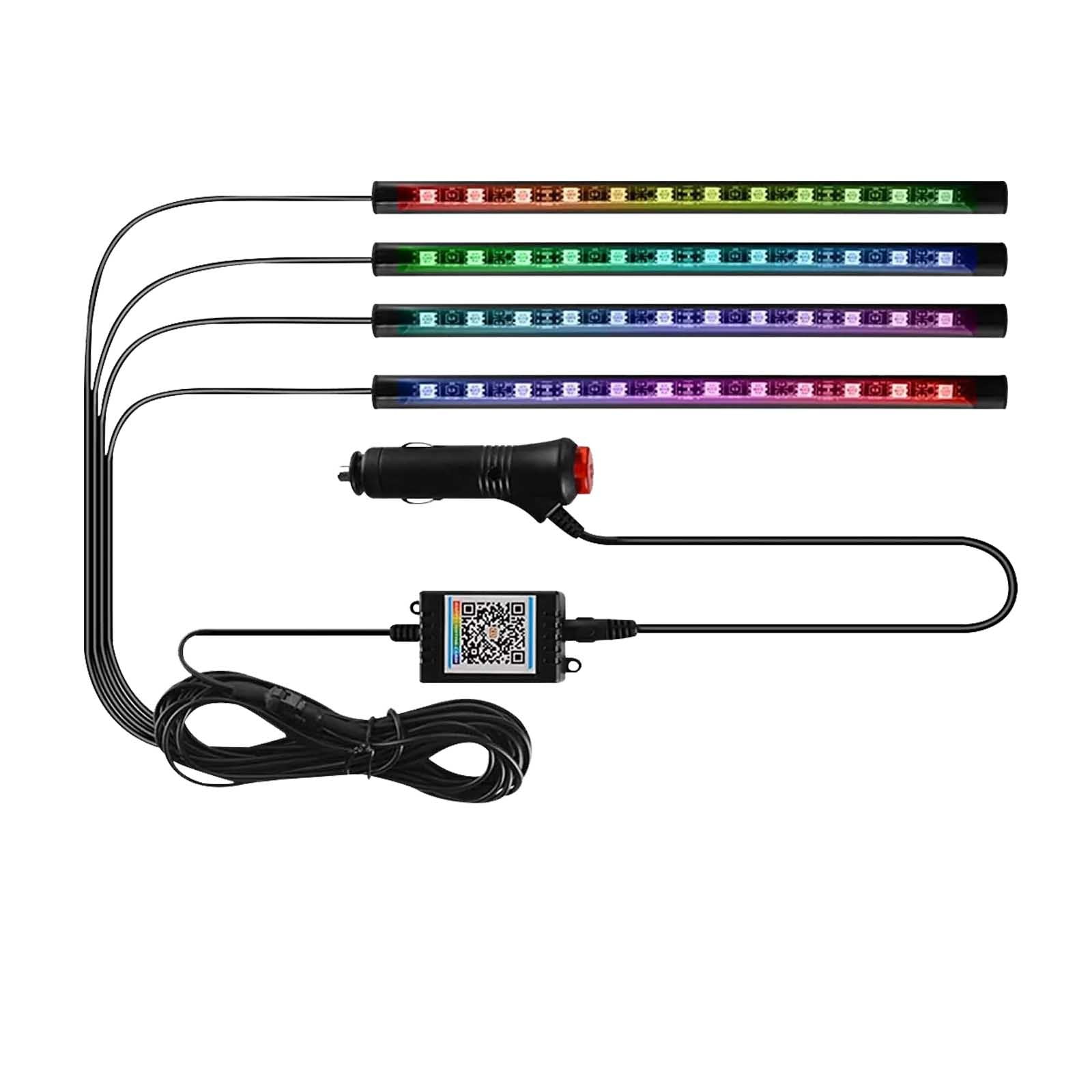 ZAROYEAX APP Control Car LED Lights Smart Car LED Strip Lights Interior