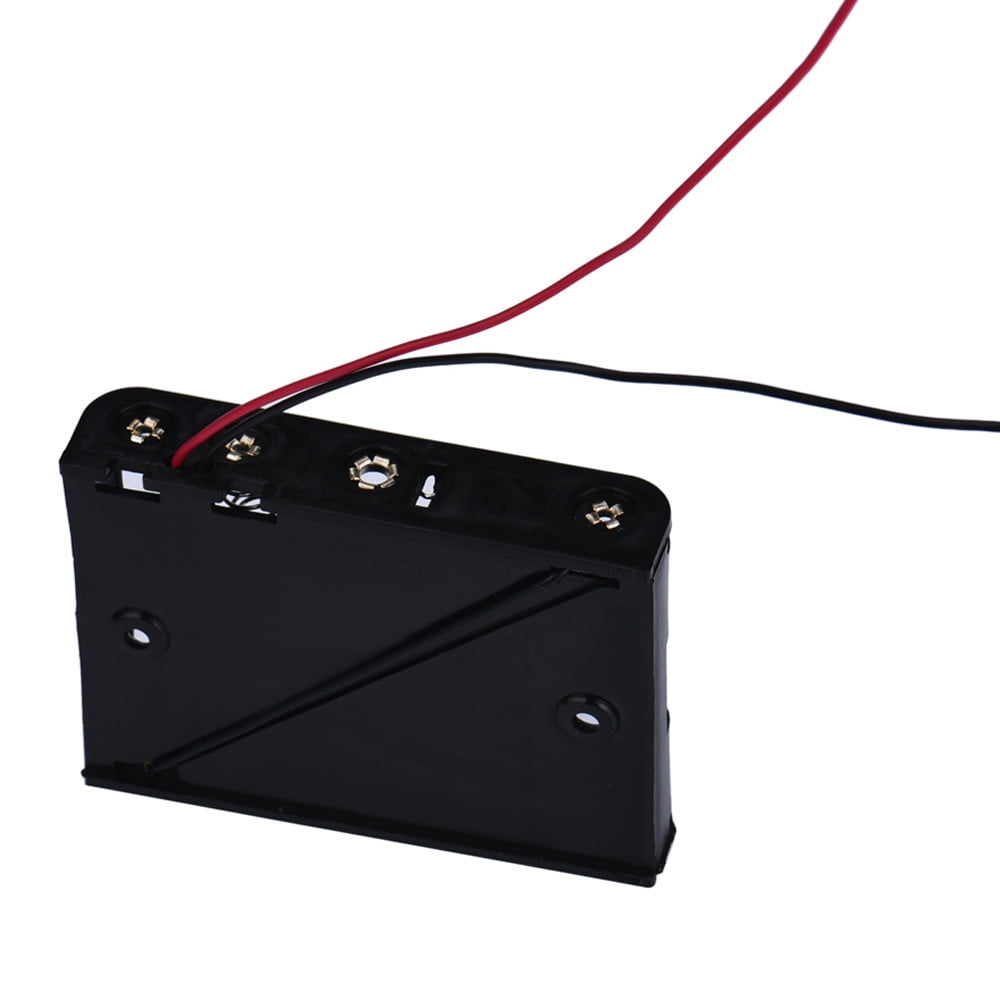ZAROYEAX Box Holder for 5 x AA Black with Wire Leads Battery Storage