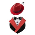 ZAROYEAX British Style Dog Wedding Suit and Bow Tie Gentleman Hat Suit