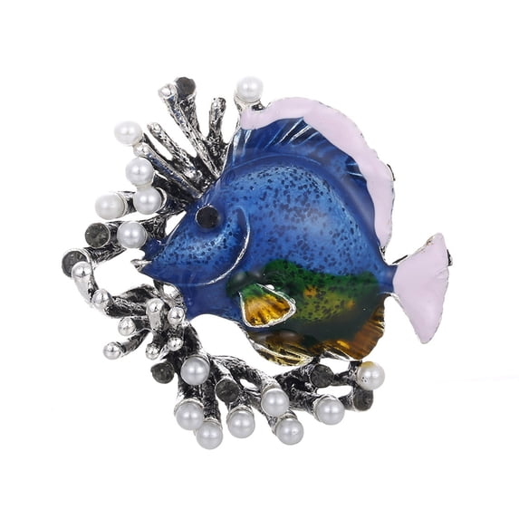 ZAROYEAX Brooch Fashion Cute Fish Brooch Alloy Corsage Interesting Diamond Brooch Hundred Matching Gifts