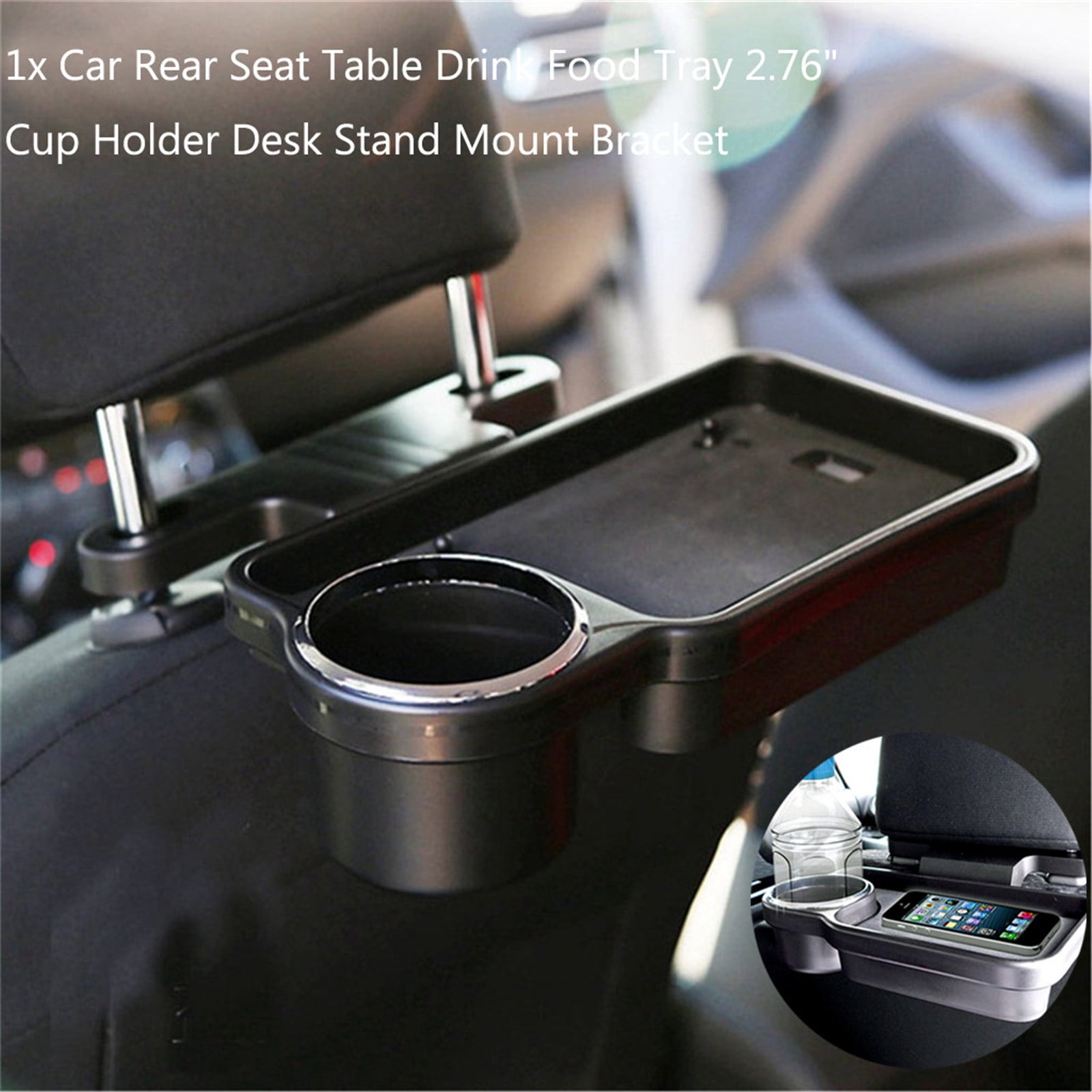 ZAROYEAX Car Rear Seat Table Drink Food Tray Cup Holder Desk Stand