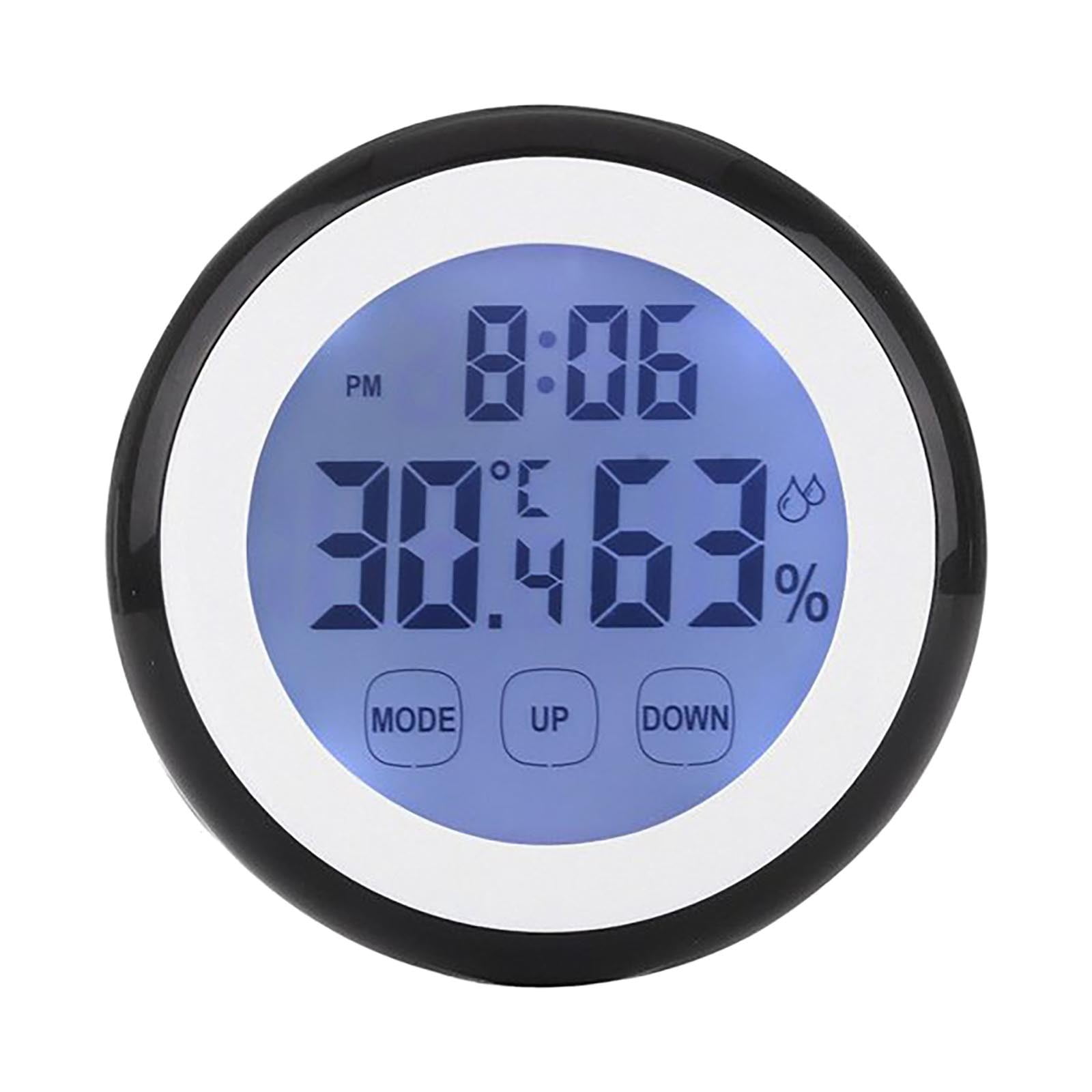 ZAROYEAX Digital Temperature Humidity Time Function Wall Clock Bedroom