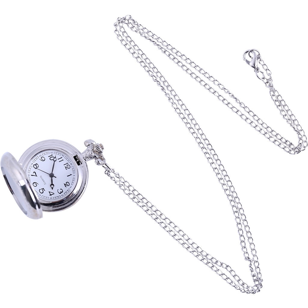 ZAROYEAX Featured Couple Pocket Watch Silver Groove Versatile Clothing