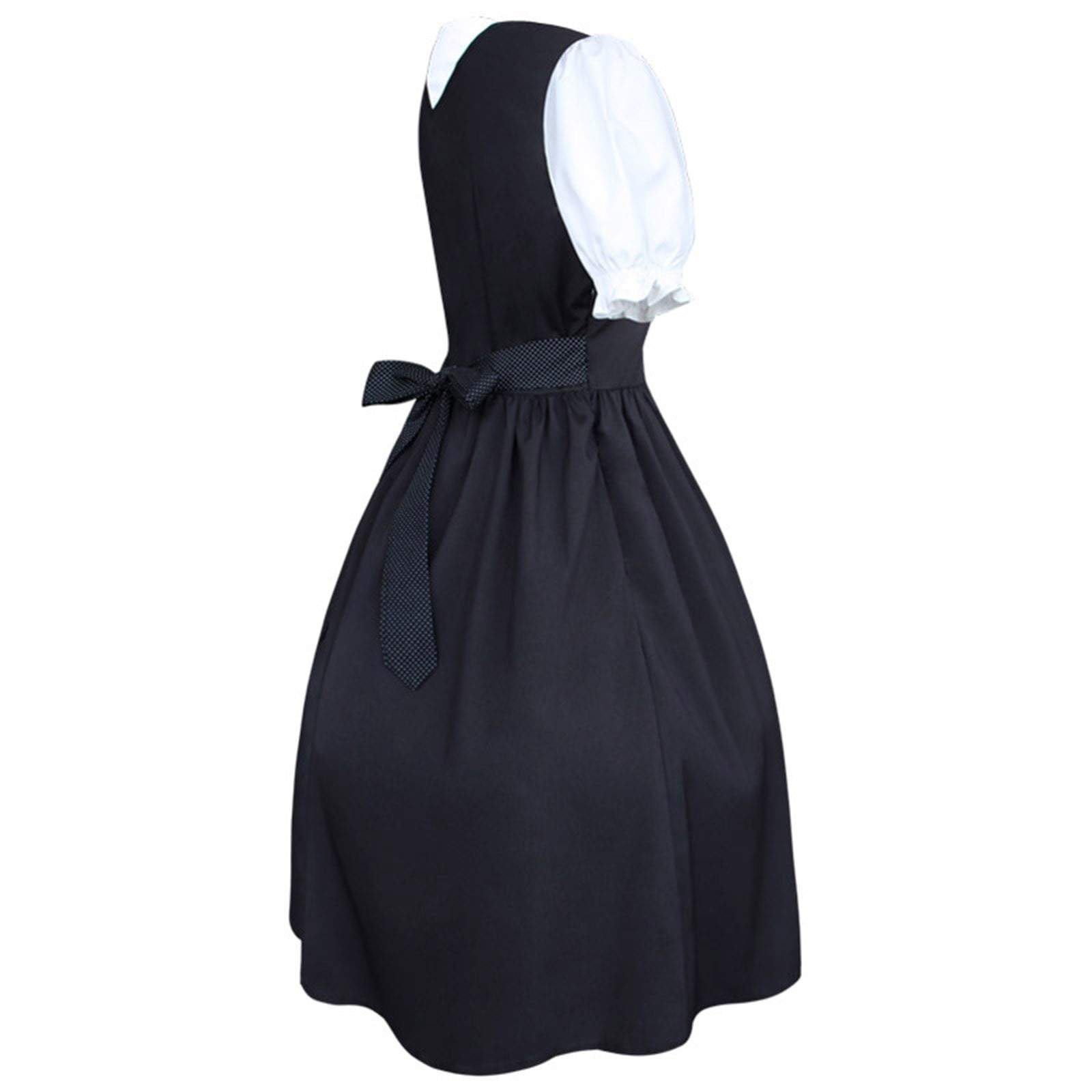 Robe Tablier Robe Dirndl Traditionnelle Midi Femme Coton