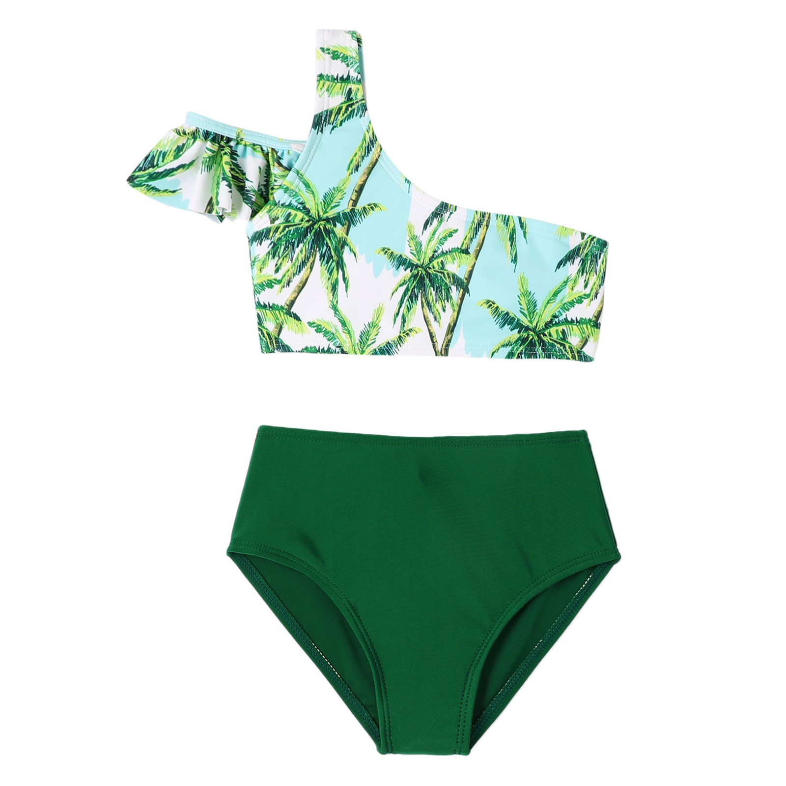 ZAROYEAX Girls Bikini Swimsuit Parent Child Split Swimsuit Leaf Print