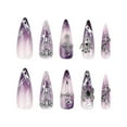 ZAROYEAX Holiday Party Cool Wear French Flame Purple Nail Tips 1ml
