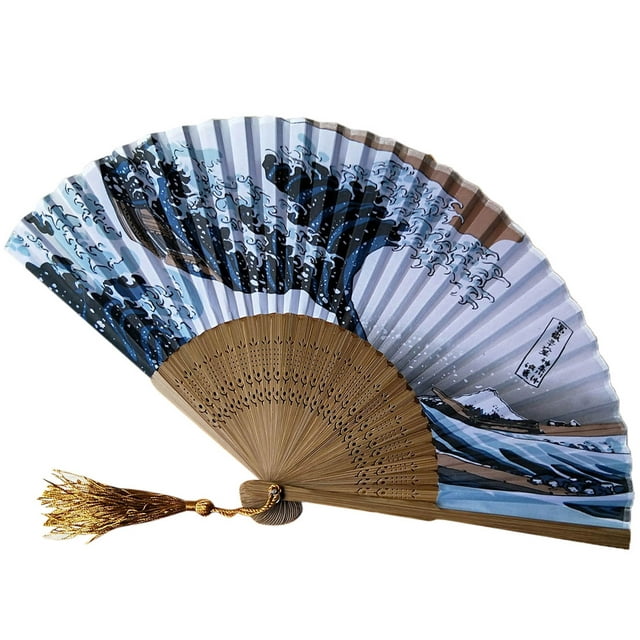 ZAROYEAX Japanese Fridge Handheld Folding Fan with Traditional Japanese