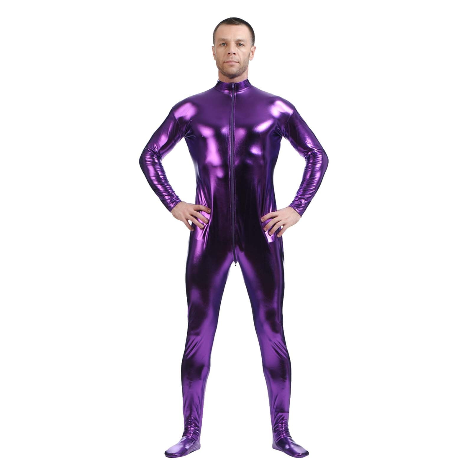 ZAROYEAX Mens Rubberized All Inclusive Tights Solid Color Gelcoat Stage
