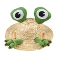 ZAROYEAX Outdoor Sun Hood for Dogs Cat 2024 New Dog Cat Hat Woven Straw