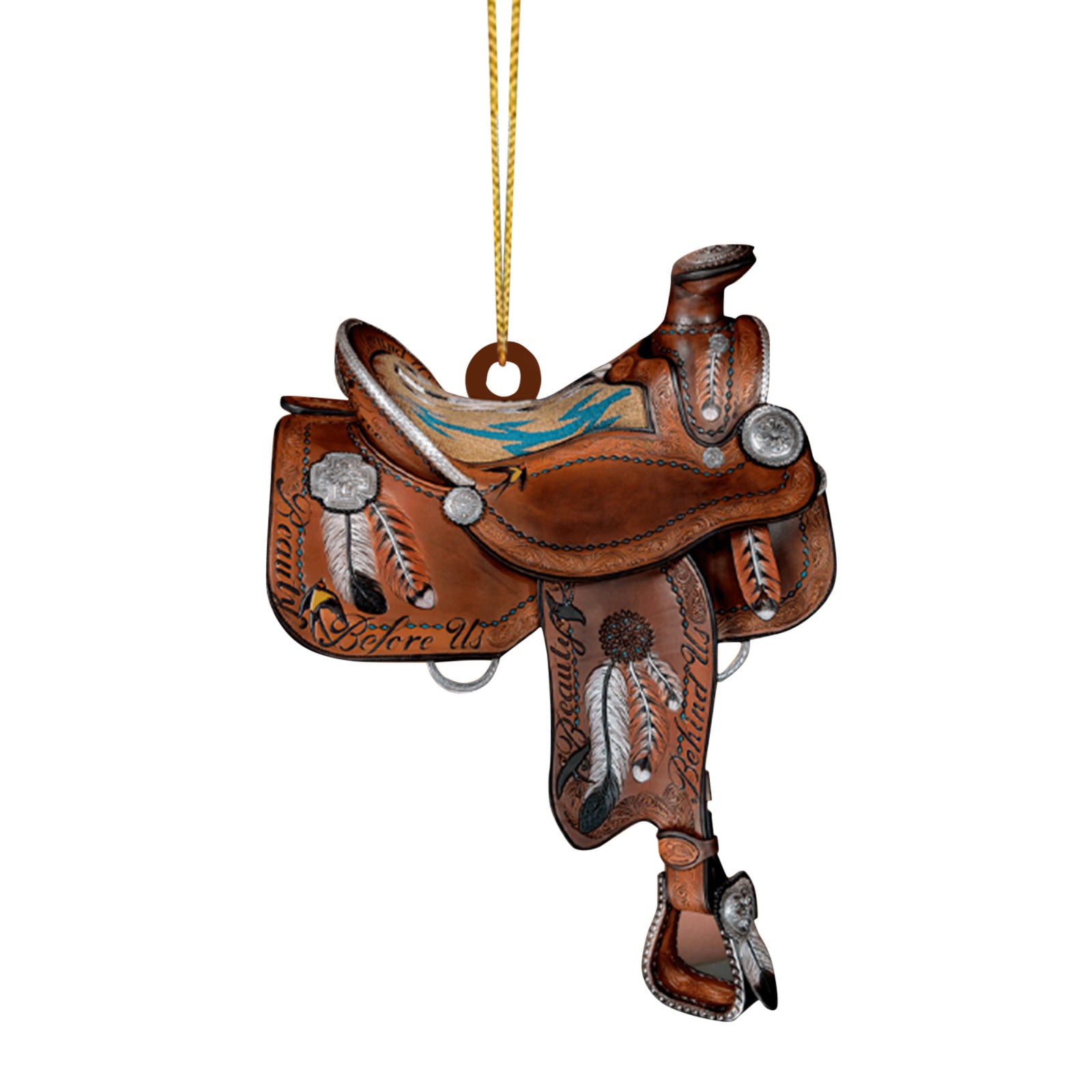 ZAROYEAX Personalized Saddle Acrylic Pendant for Horses Lovers Western Cowboys