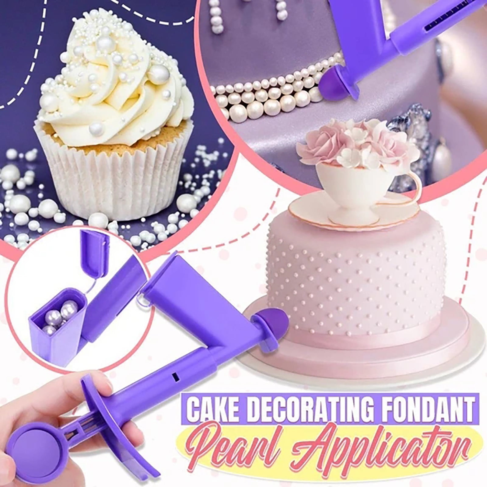 ZAROYEAX Removable Pearl Applicator Fondant Cakes Decorating Tool Ball