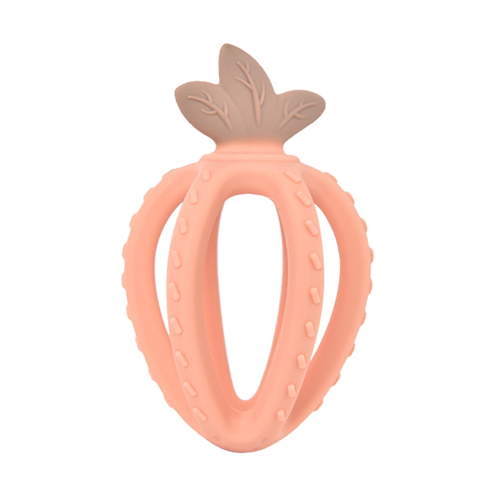 ZAROYEAX Silicone & Baby Teething Strawberry Toy Textured Soothe Babies Gums Relief Teether Back