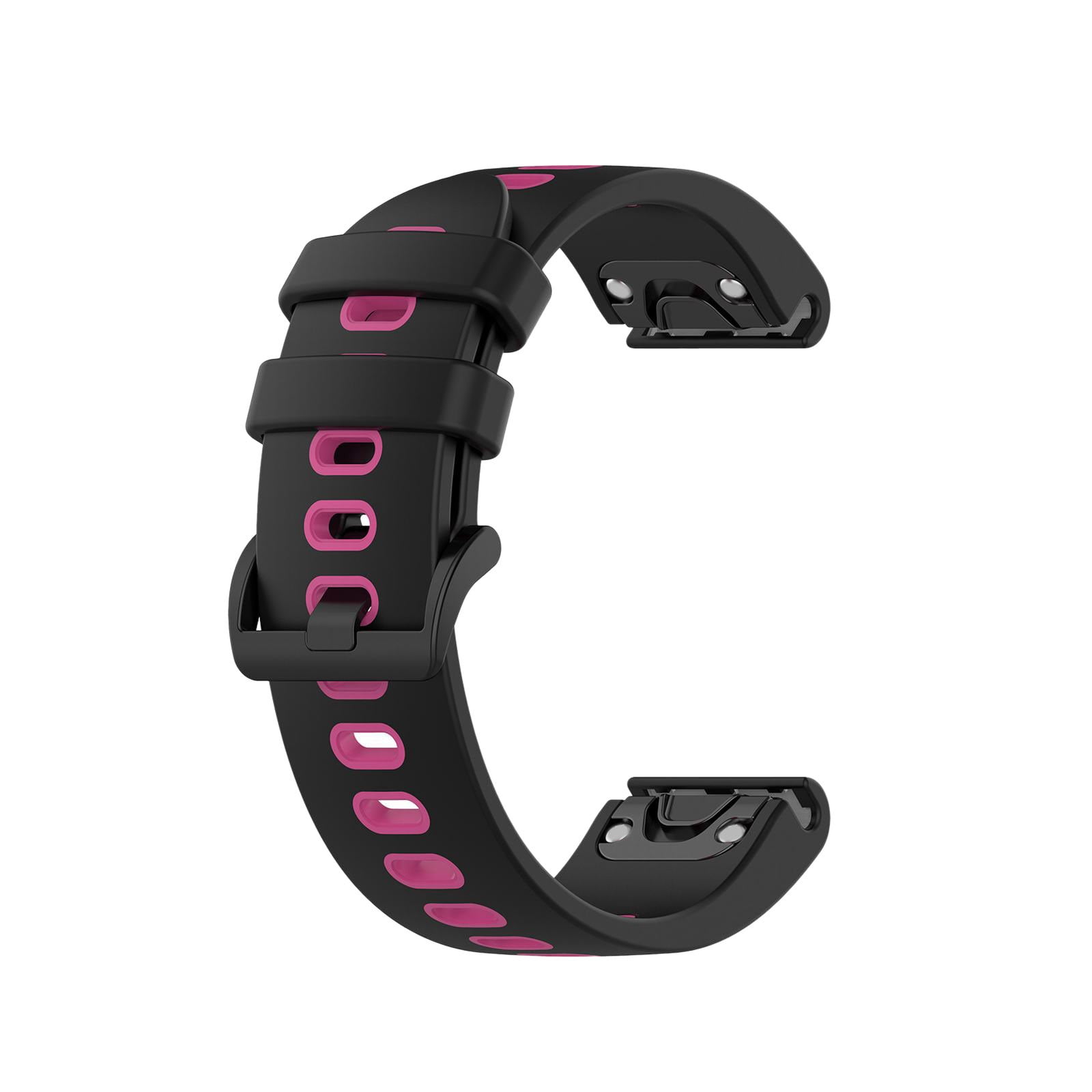 8 Fibbie Per Cinturino 20 Mm In Silicone Per Garmin Fenix 6S/7S, Vivoactive 3, Venu, Instinct 2S - Ricambio Anelli Di Sicurezza - Nero - 5