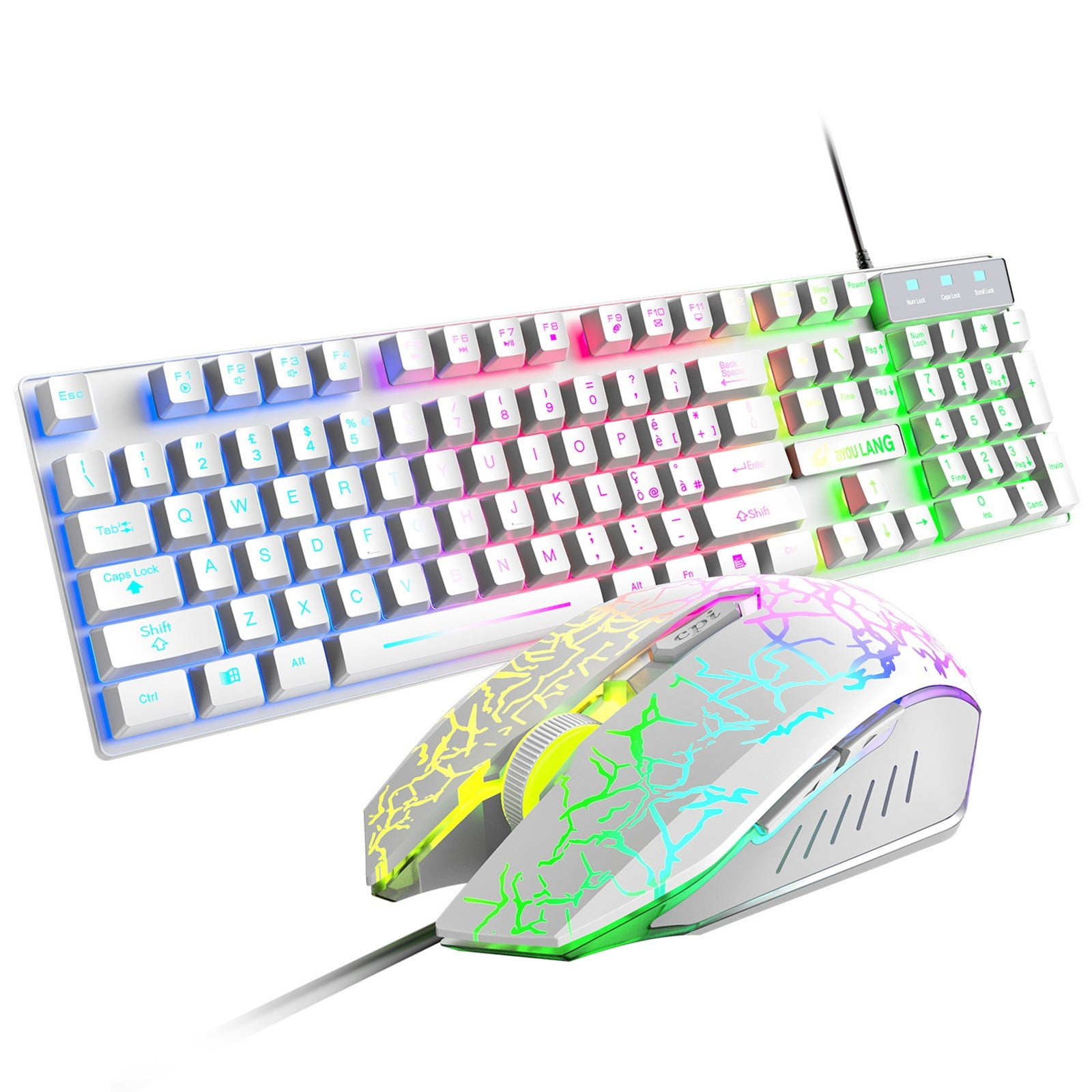 ZAROYEAX T13 Italian layout keyboard rainbow hybrid light USB