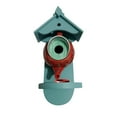 ZAROYEAX Teal Teapot Birdhouse Feeder Birdhouse and Hanging Garden