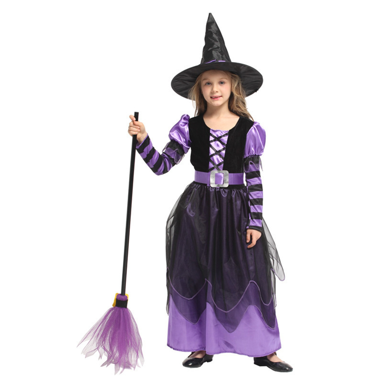 ZAROYEAX Toddler Kids Baby Girls Magnificent Witch Gown with Hat Fancy ...