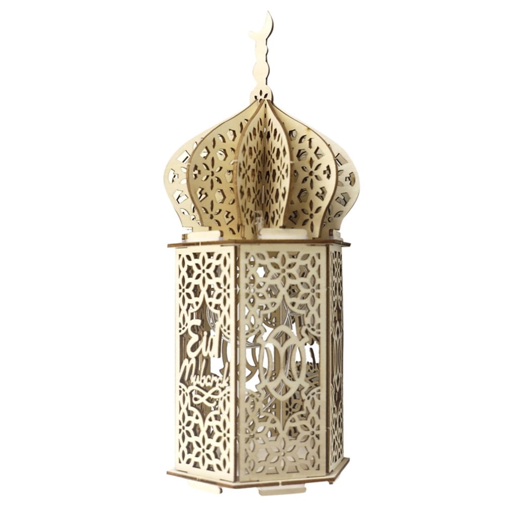 ZAROYEAX Wooden Ramadan Eid Mubarak Decorations for Home Moon LED ...