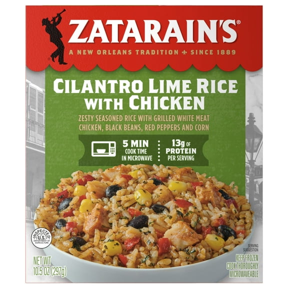 Zatarain's Cilantro Lime Rice with Chicken, 10.5 oz Carton