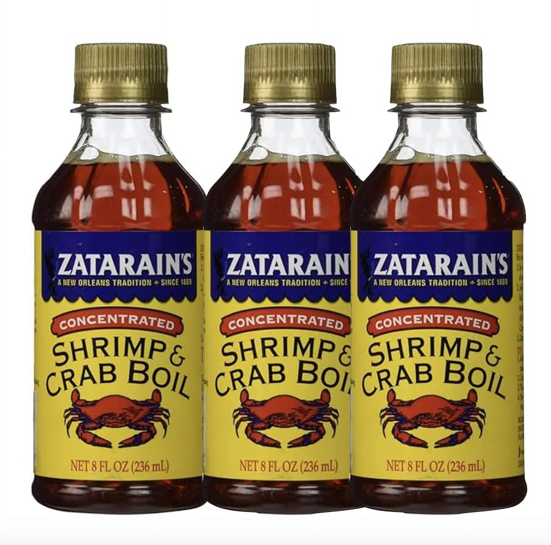 ZATARAINS Crab and Shrimp SE33 Boil Liquid, Concentrated, 8-Ounce (3