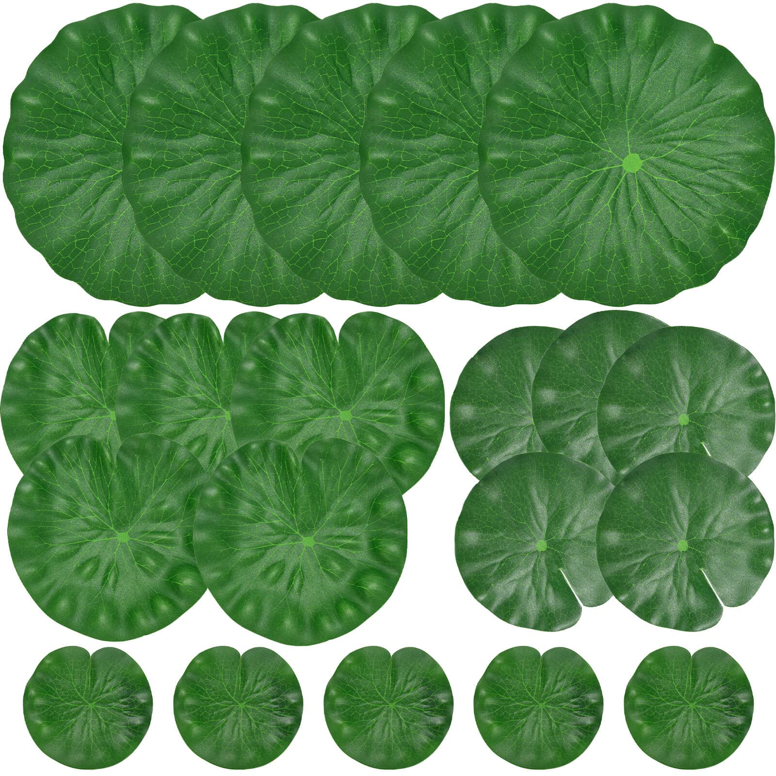 ZAUGONTW 20 Pcs Artificial Lily Pads for Ponds, Realistic Floating Lily