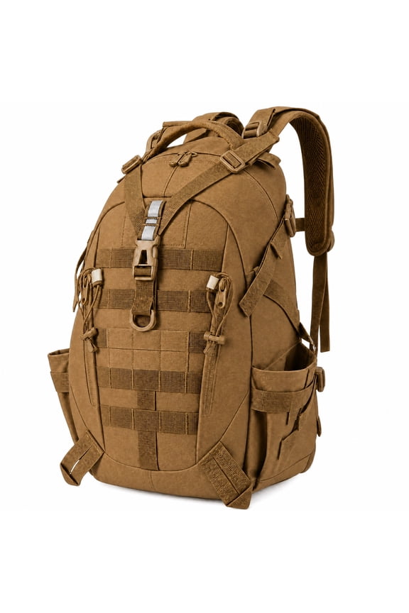 35L Reflective Hiking Backpack, Trail Daypack, MOLLE Trekking Rucksack, Gear Bag for Adults with Water Bottle Pockets, 15.6-Inch Laptop Sleeve
