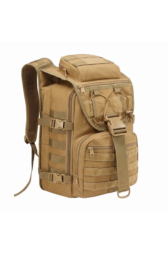 35L Treeking Hiking Backpack, Outdoor Daypack Molle Laptop Rucksack for men with Quick-Access Front Pocket, Adjustable Chest and Side Straps