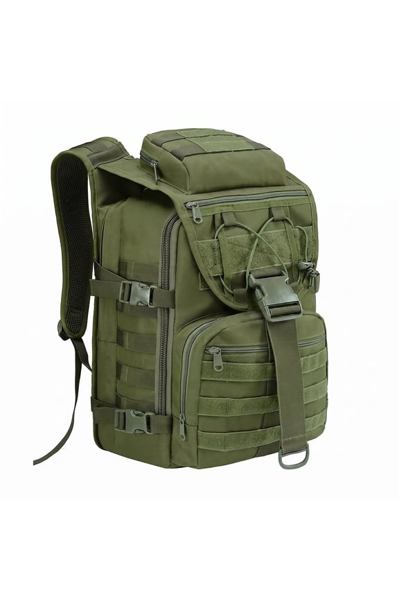 35L Treeking Hiking Backpack, Outdoor Daypack Molle Laptop Rucksack for men with Quick-Access Front Pocket, Adjustable Chest and Side Straps