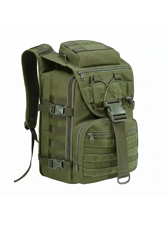 35L Treeking Hiking Backpack, Outdoor Daypack Molle Laptop Rucksack for men with Quick-Access Front Pocket, Adjustable Chest and Side Straps