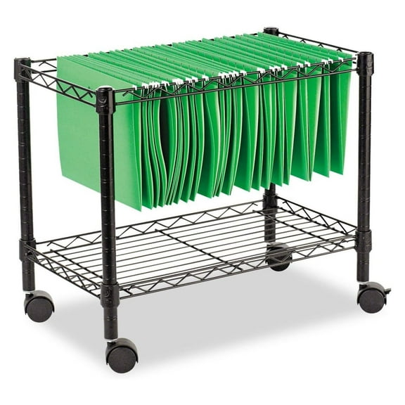 ZAWkirJ FW601424BL Single-Tier Rolling File Cart, 24w X 14d X 21h, Black