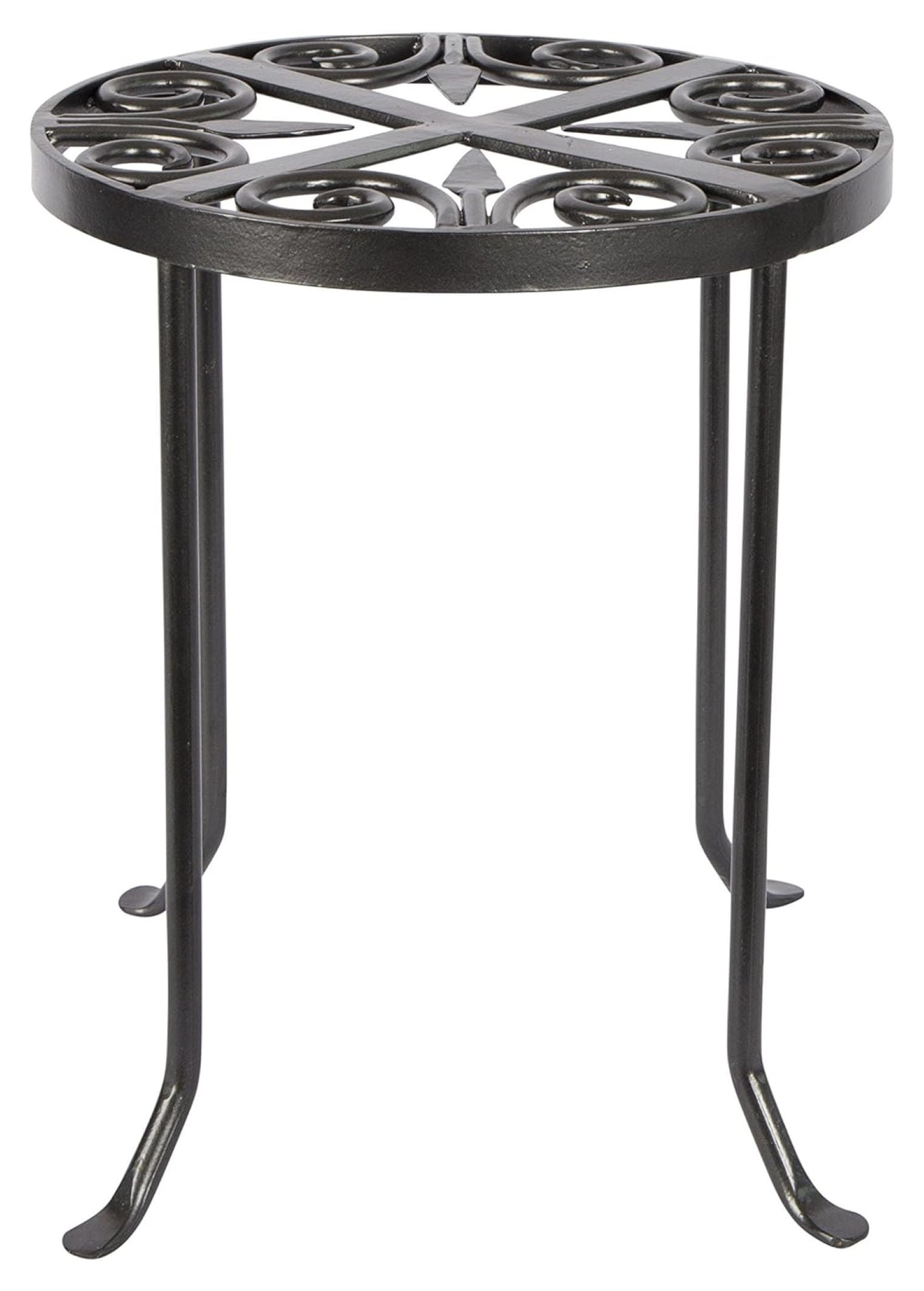 Graphite Wrought Iron Round Trivet Plant Stand