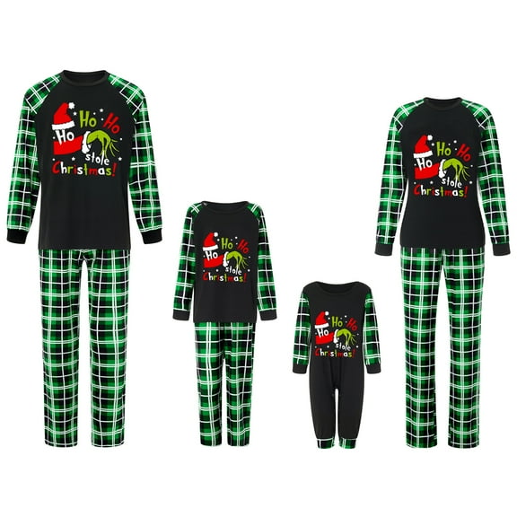 ZAXARRA Christmas Family Matching Pajamas Sets Holidays Family Top and Pants Jammies Sleepwear