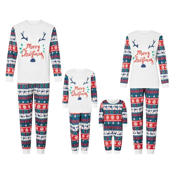 ZAXARRA Family Christmas Pajamas Matching Sets, Xmas PJs Mathching Set, Holiday Family Long Sleeves Sleepwear Sets