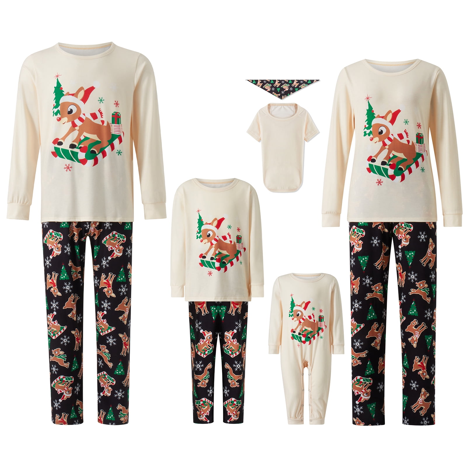 Yihaojia Family Matching Christmas Pajamas – Long Sleeve PJ Set, Black, Holiday Sleepwear For All - View #9