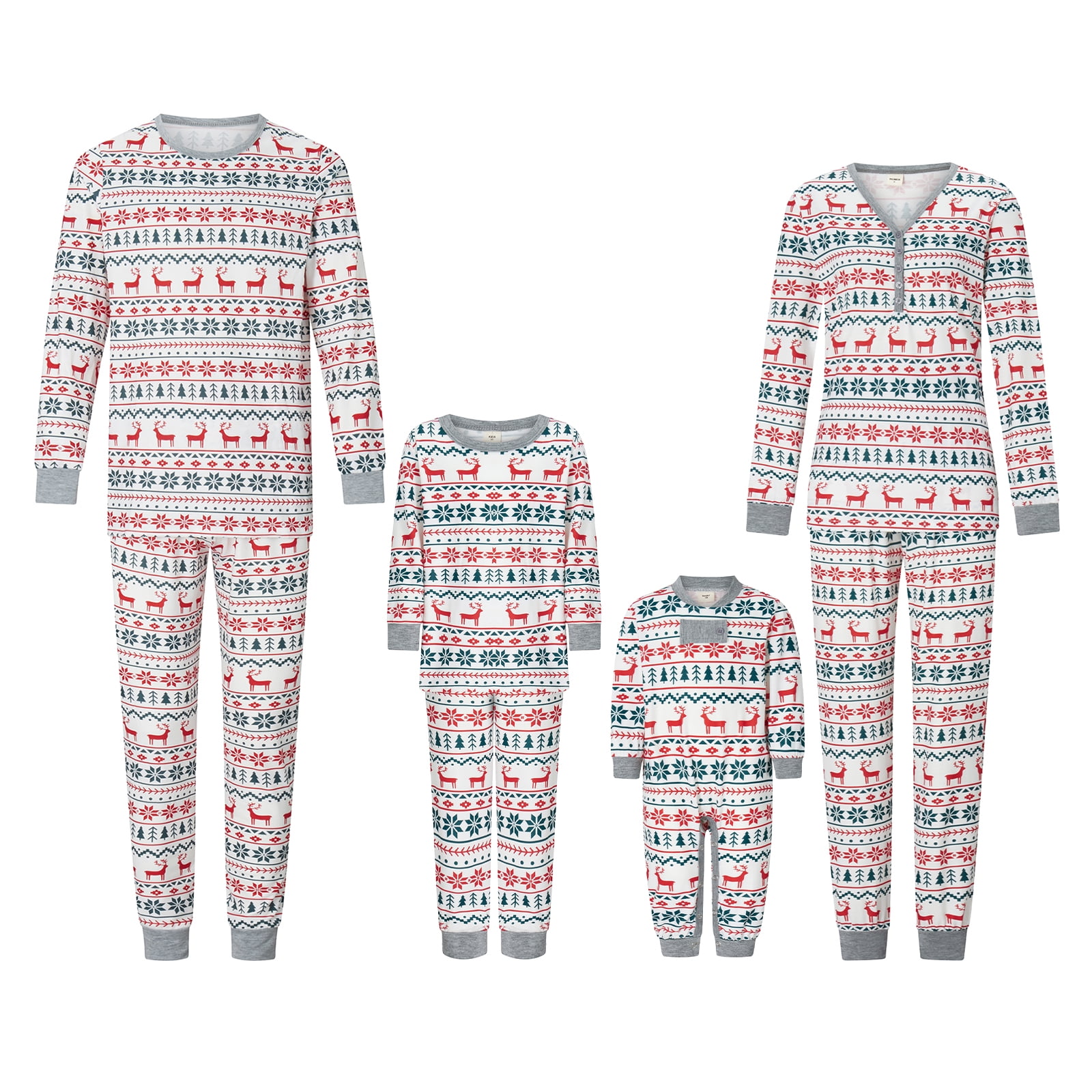 ZAXARRA Family Matching Christmas Pajamas Set Women Baby Kids Deer ...