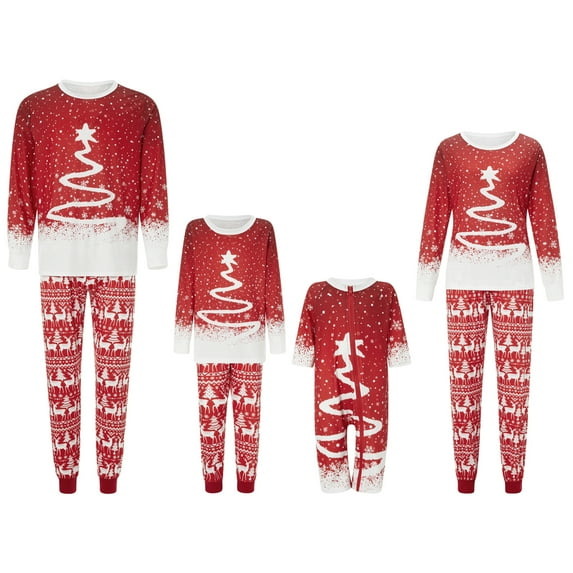 ZAXARRA Matching Family Christmas Holiday Pajamas Family Pjs Set Sleepwear Santa Claus Xmas Jammies