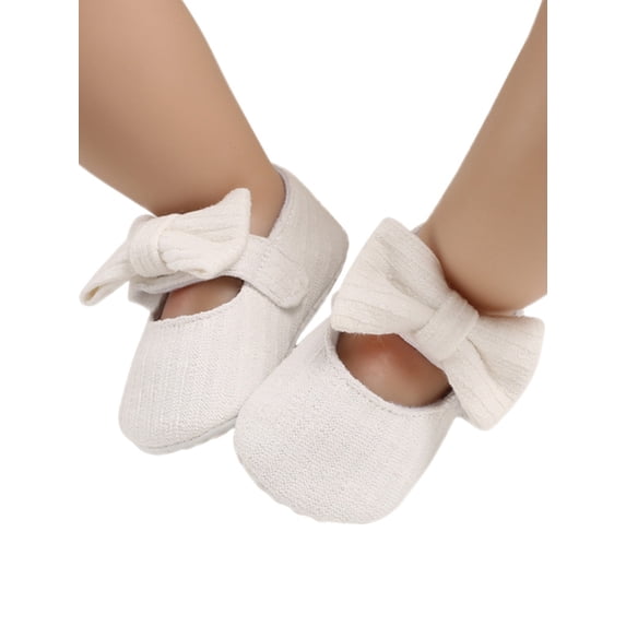 ZAXARRA Toddler Girls Round Shoes Princess Bowknot Soft Sole Prewalker