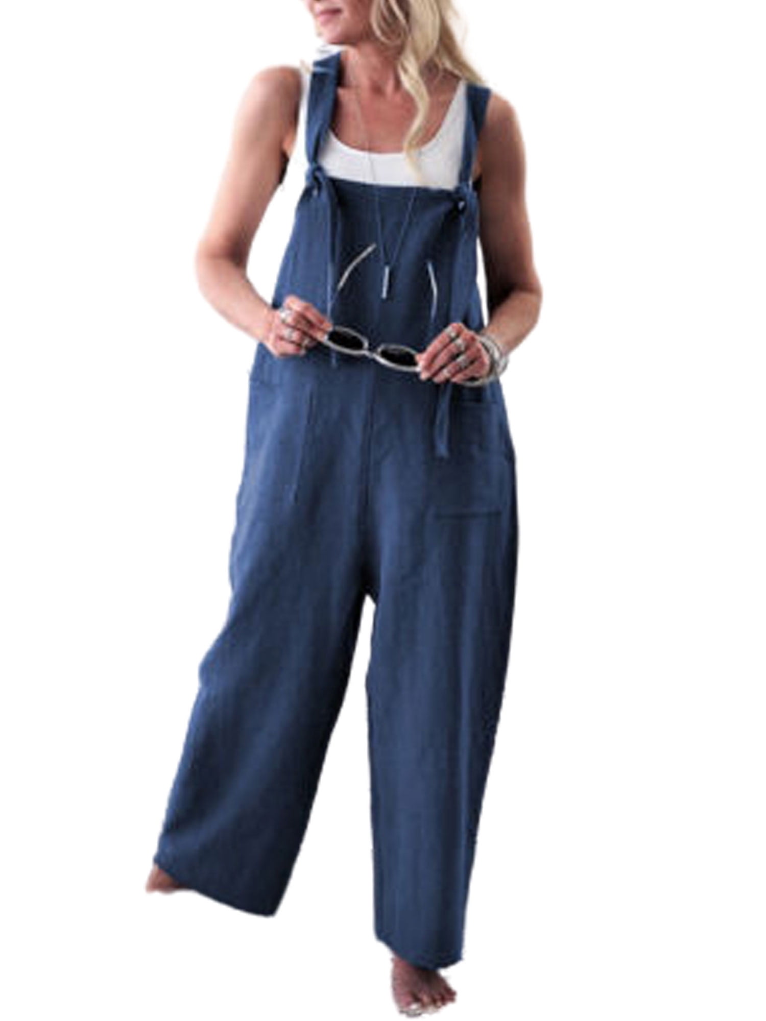 Wide leg baggy women's overall