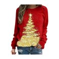 thumbnail image 1 of ZAXARRA Women Casual Loose Sweater Christmas Print  Pullover Sweatshirt, 1 of 4