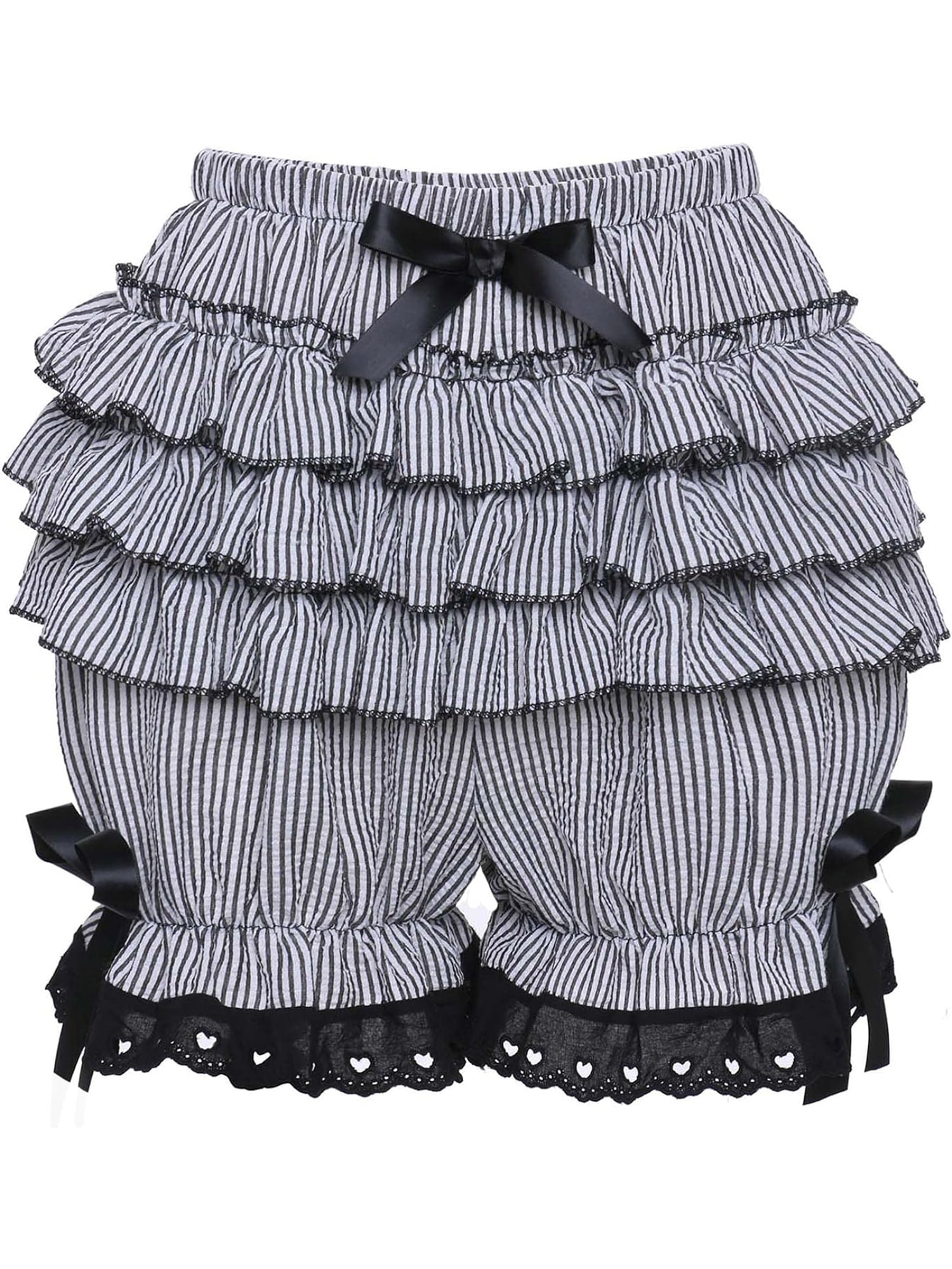 Off White/Blue Bow Printed Bloomer Shorts