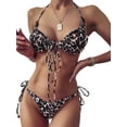 thumbnail image 1 of ZAXARRA Women's Swimsuits Floral String Triangle High Cut Bikini Sets Halter Tie Side Swimwear Bathing Suits, 1 of 5