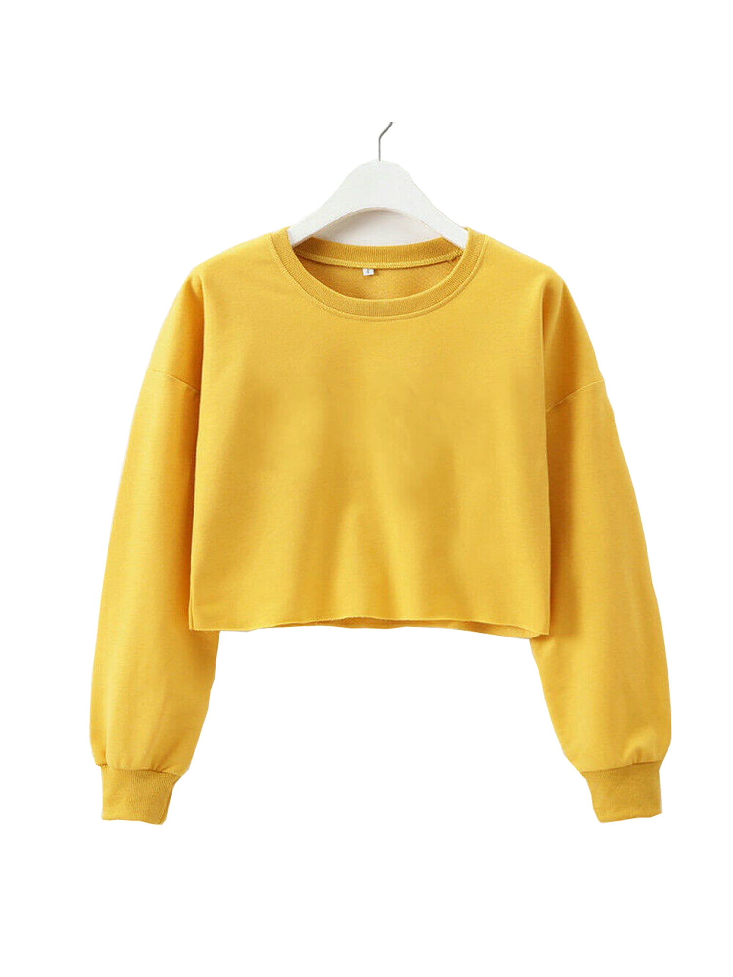 ZAXARRAl Womens Long Sleeve Sweatshirt Casual Sweater Crop Top Sports -  Walmart.com