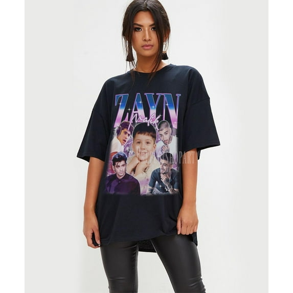 ZAYN MALIK T-Shirt, Vintage Zayn Malik Homage Shirt Retro 90s Shirt,Navy color,size L