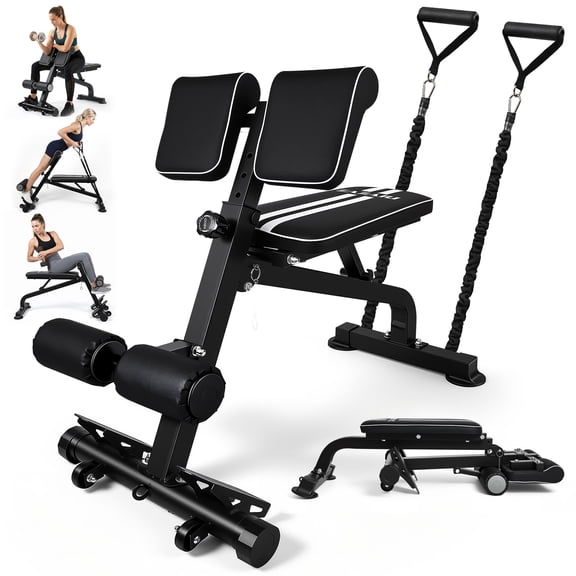 ZAZARI Multi-Functional Roman Chair for Back Extension, 10-Level Adjustable Core Workout Bench with 350 lbs Weight Capacity