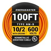 Energeaster 100ft 10/2 Electrical Wire, 10 AWG 2 Conductors with Ground Wire, Orange