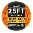 thumbnail image 1 of ZAZFO 25ft 10/2 Electrical Wire, 10 AWG 2 Conductors with Ground Wire, Orange, 1 of 8
