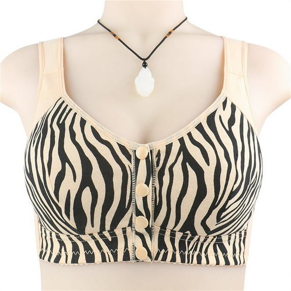 ZAZYULZ Bras for Women Moona Bra for Senior Front Closure Breathable Bra for Seniors Wirefree Bras for Older Women(Beige,36)